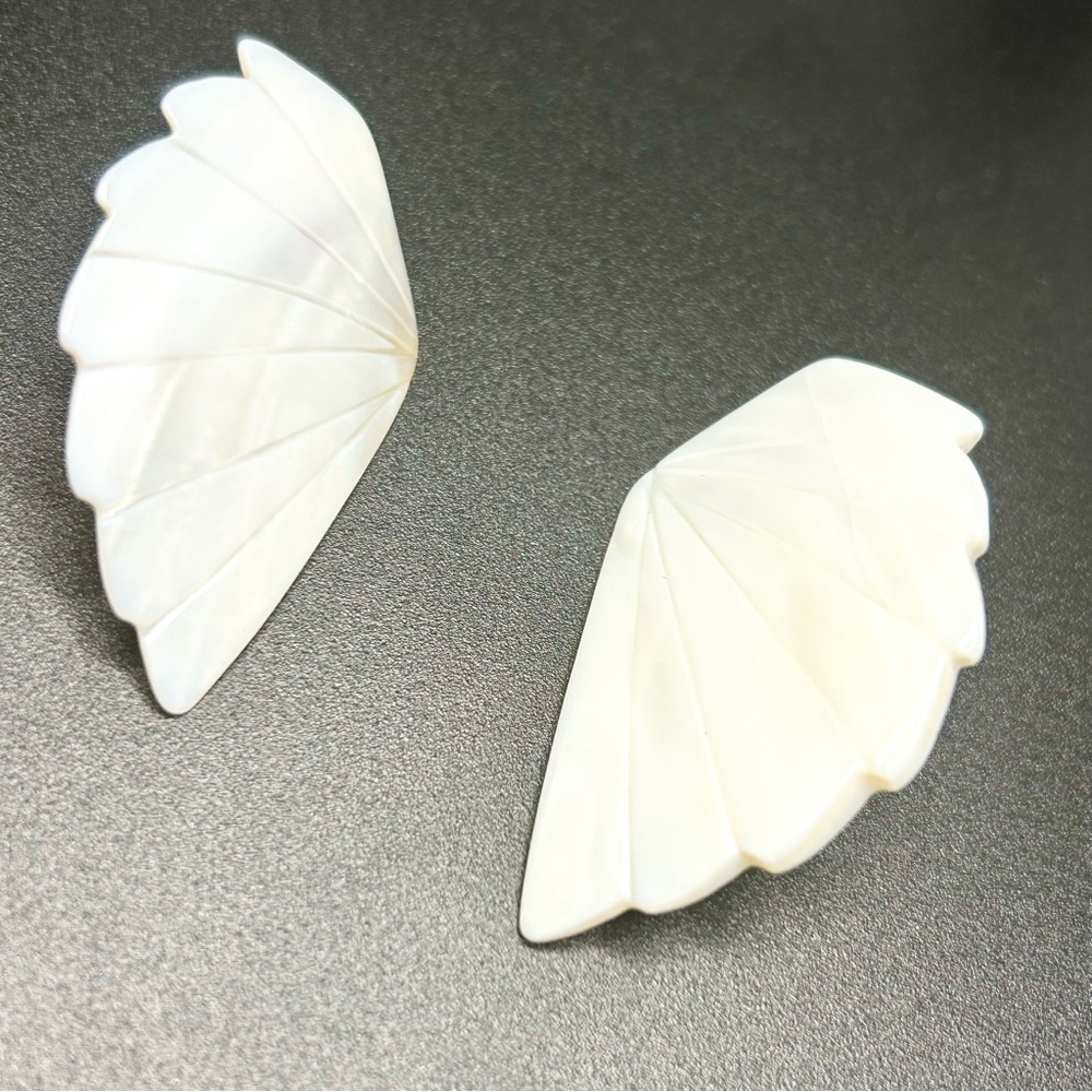 Mother-of-Pearl Angel’s Wings Earrings 1.75”